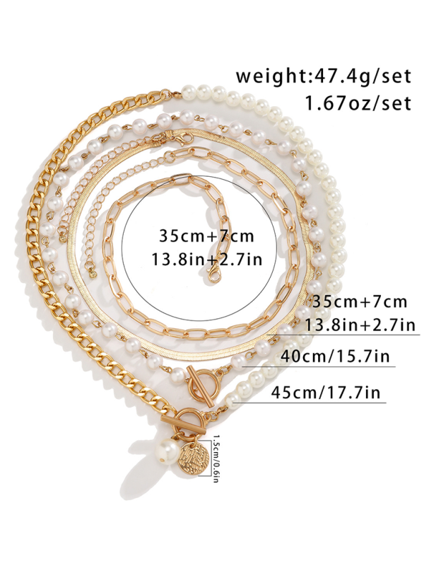 Baroque shaped pearl necklace creative irregular chain clavicle necklace - TUT 