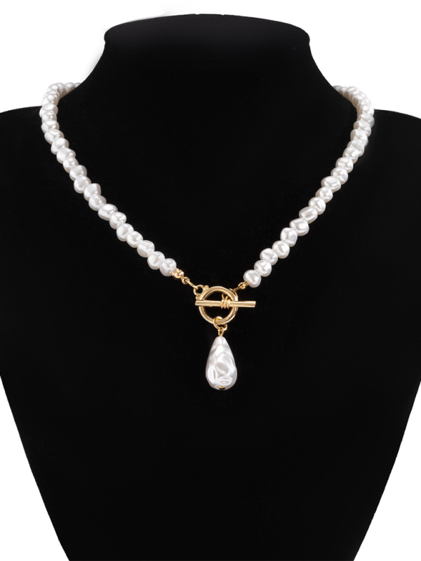 Baroque shaped pearl necklace creative irregular chain clavicle necklace - TUT 