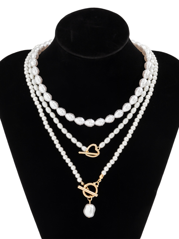 Baroque shaped pearl necklace creative irregular chain clavicle necklace - TUT 