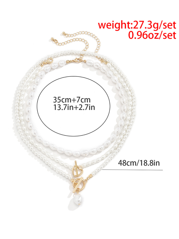 Baroque shaped pearl necklace creative irregular chain clavicle necklace - TUT 