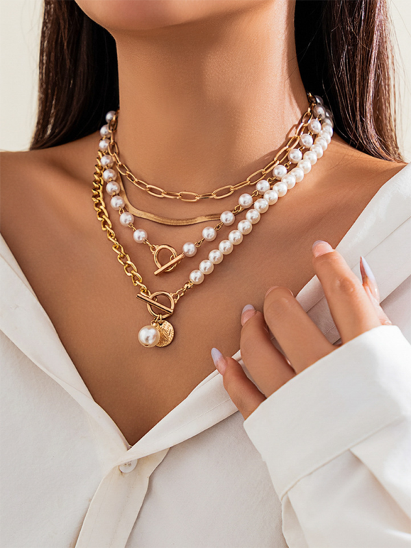 Baroque shaped pearl necklace creative irregular chain clavicle necklace - TUT 