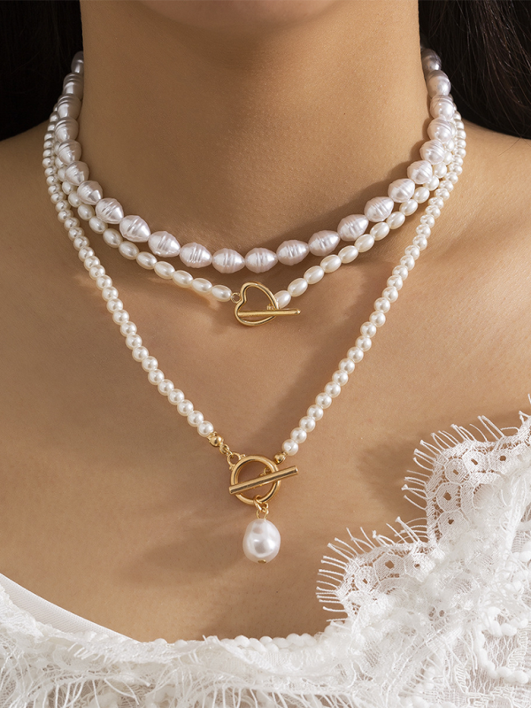 Baroque shaped pearl necklace creative irregular chain clavicle necklace - TUT 