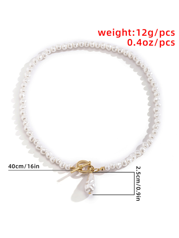 Baroque shaped pearl necklace creative irregular chain clavicle necklace - TUT 