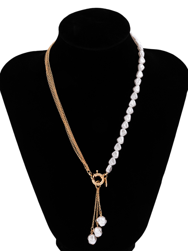 Baroque shaped pearl necklace creative irregular chain clavicle necklace - TUT 