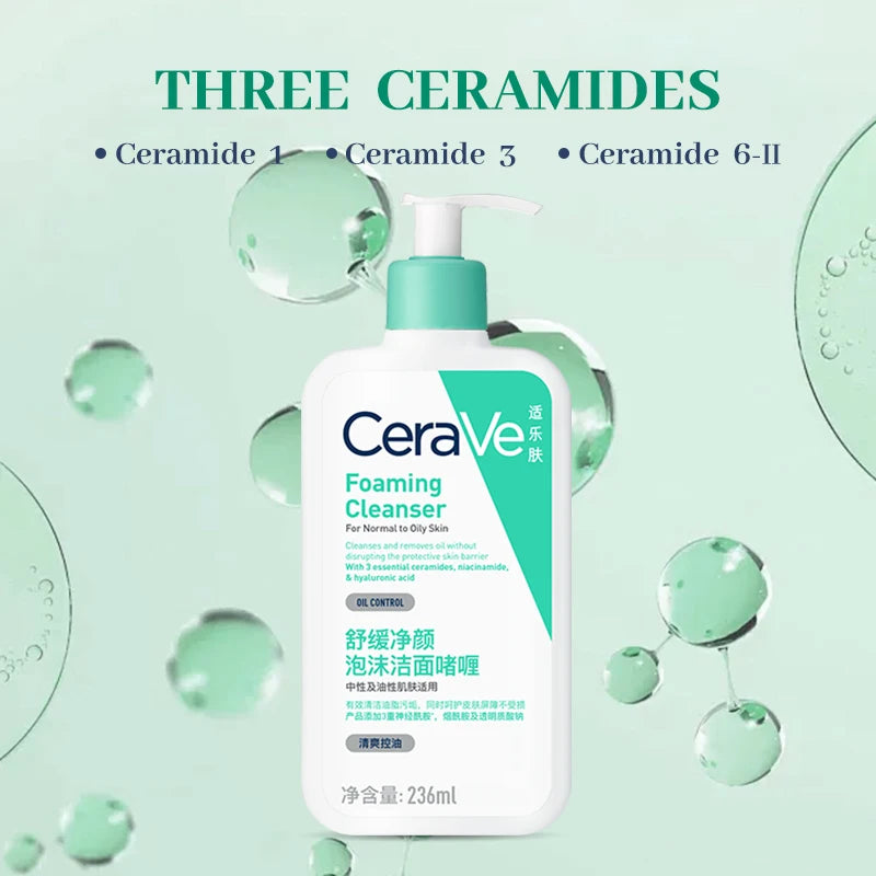 CeraVe Soothing Purifying Foaming Cleanser 236ml Daily Face Wash Facial Cleanser for Oily Skin - TUT 