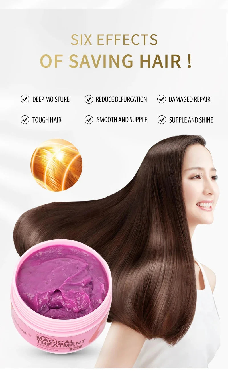 Magical Keratin Hair Mask 5 Seconds Repair Damaged Frizzy Hair Soft Smooth Shiny Nutrition Deep Moisturize Nourishing Hair Care - TUT 