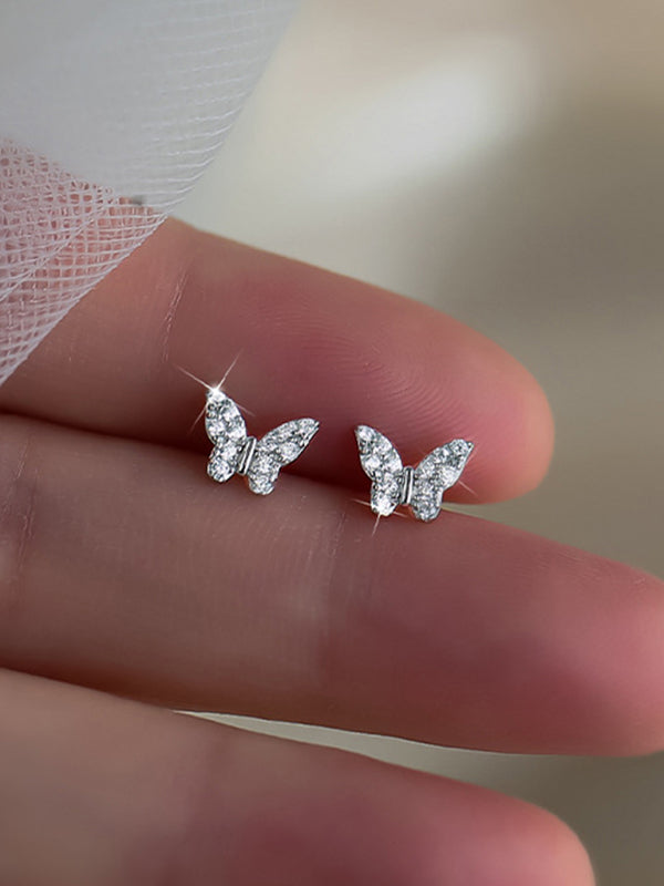 New Fashion Niche Design Butterfly Silver Needle Earrings - TUT 