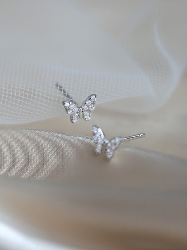 New Fashion Niche Design Butterfly Silver Needle Earrings - TUT 