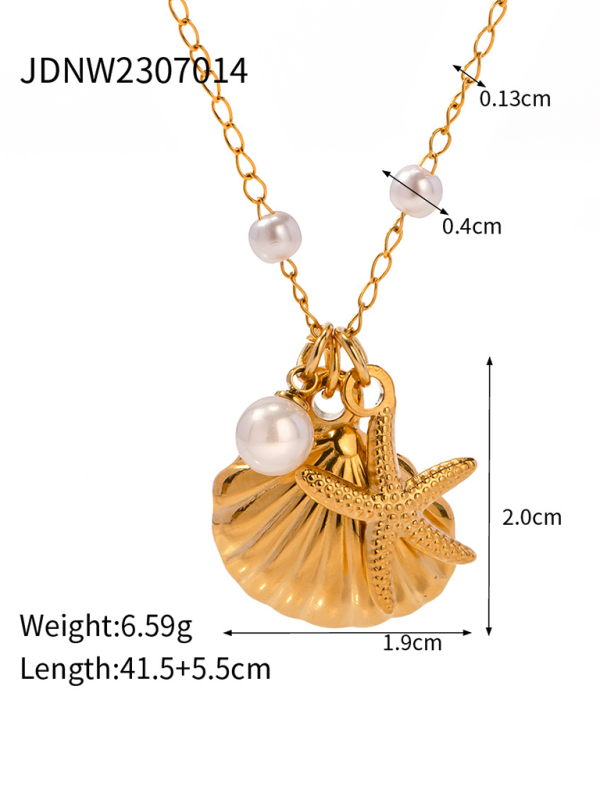 New summer beach style fashion ocean starfish shell necklace - TUT 