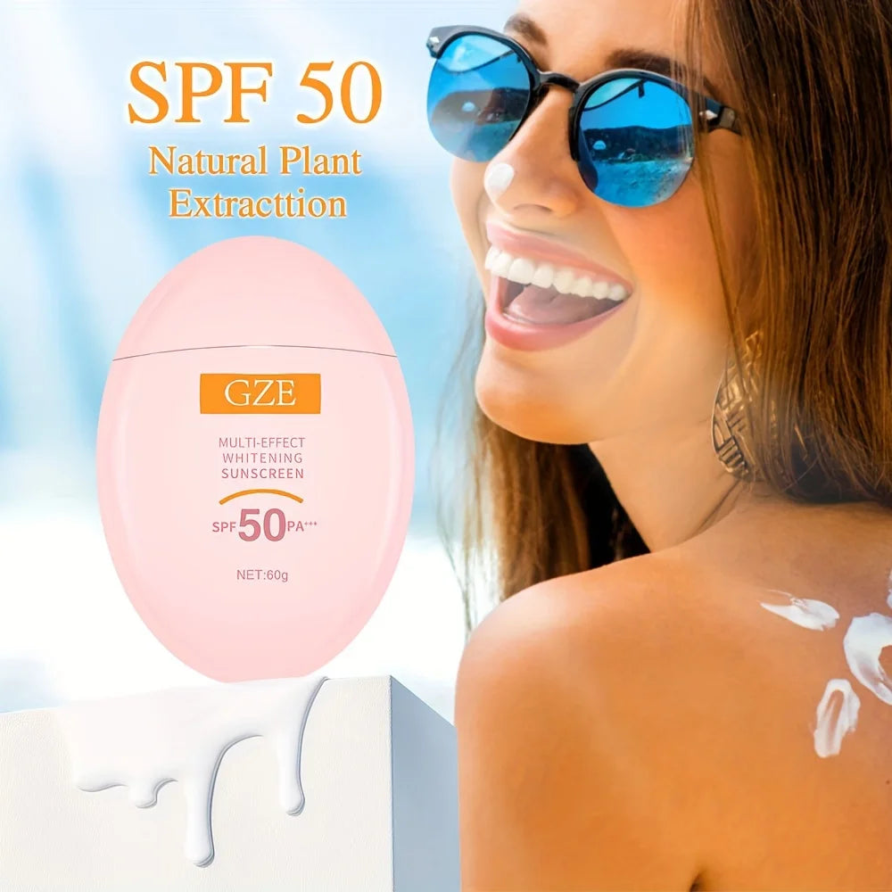 GZE MINERAL SUNSCREEN LOTION: SPF50 Broad Spectrum UVA UVB, Face Neck Protection, Sunburn Cream Zinc Oxide Sensitive Skin PA+++