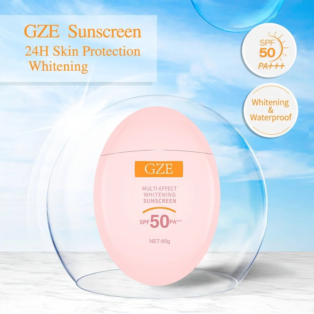 GZE MINERAL SUNSCREEN LOTION: SPF50 Broad Spectrum UVA UVB, Face Neck Protection, Sunburn Cream Zinc Oxide Sensitive Skin PA+++