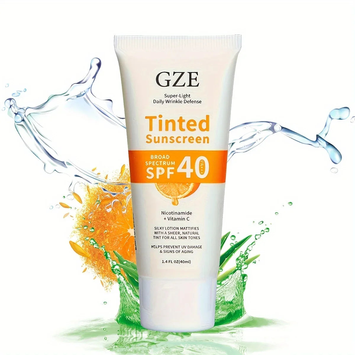 GZE Vitamin C Tinted Sunscreen with SPF 40 | Hydrating Mineral Sunscreen With Zinc Oxide & Titanium Dioxide | Healthy Glow